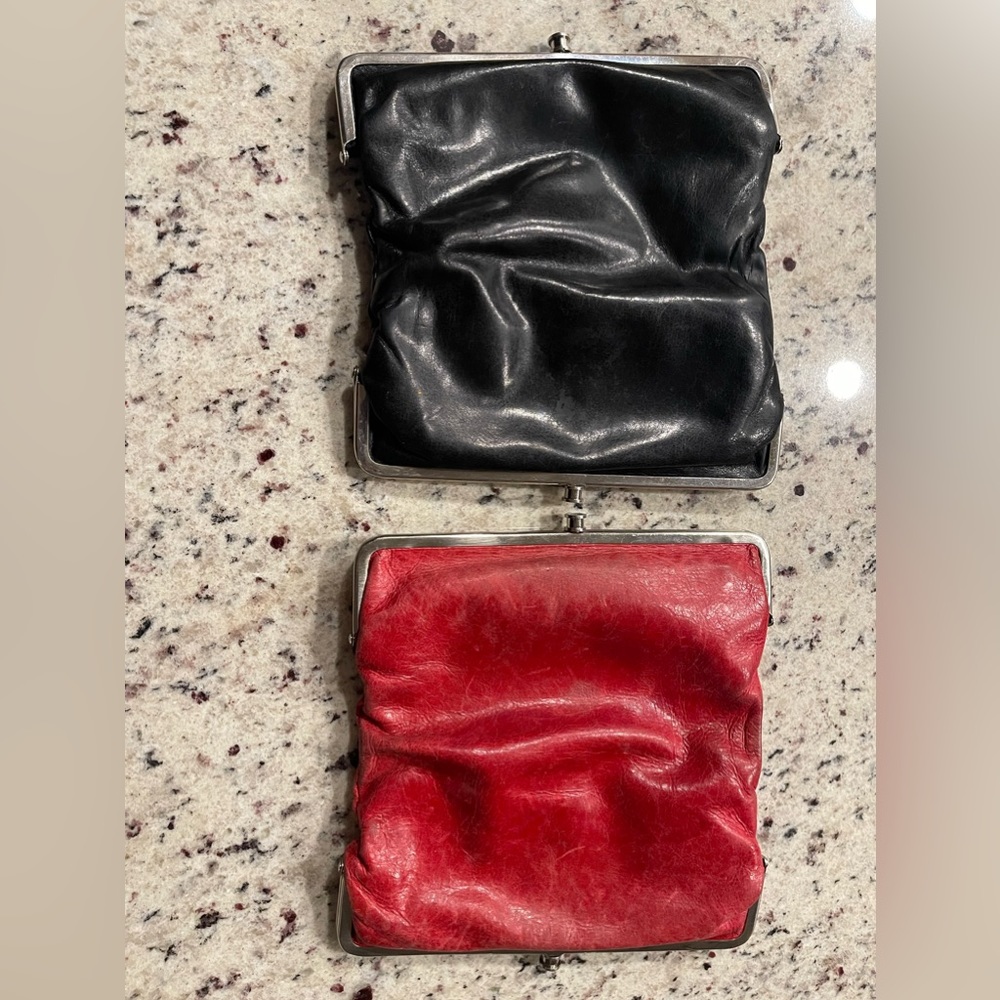 2 Hobo wallets in good used condition. 1 red & 1 black.